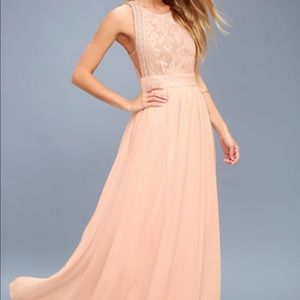Blush Pink Lace Maxi Dress!